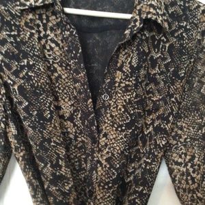 NWOT Moda International Brown/Black Animal Print Lined Dress